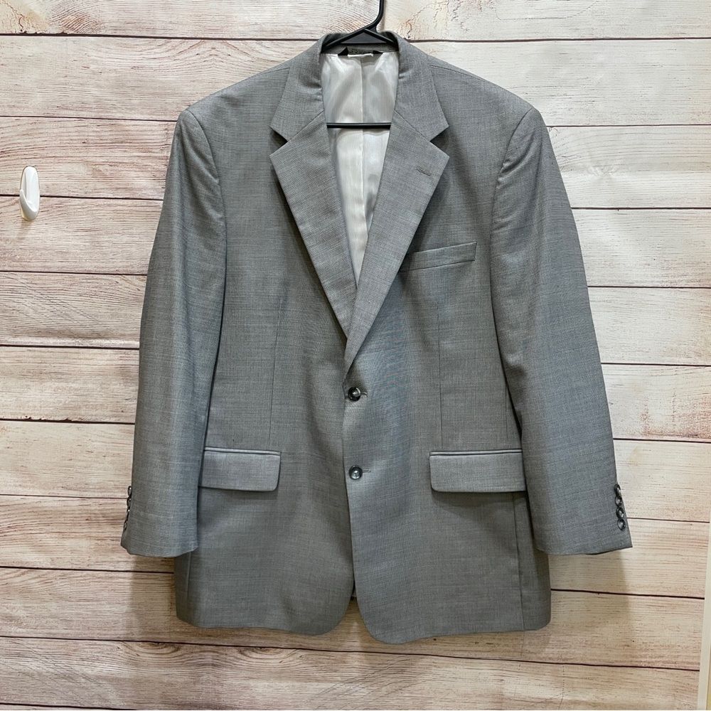 JOSEPH A BANK WOOL BLEND BLAZER IN GRAY